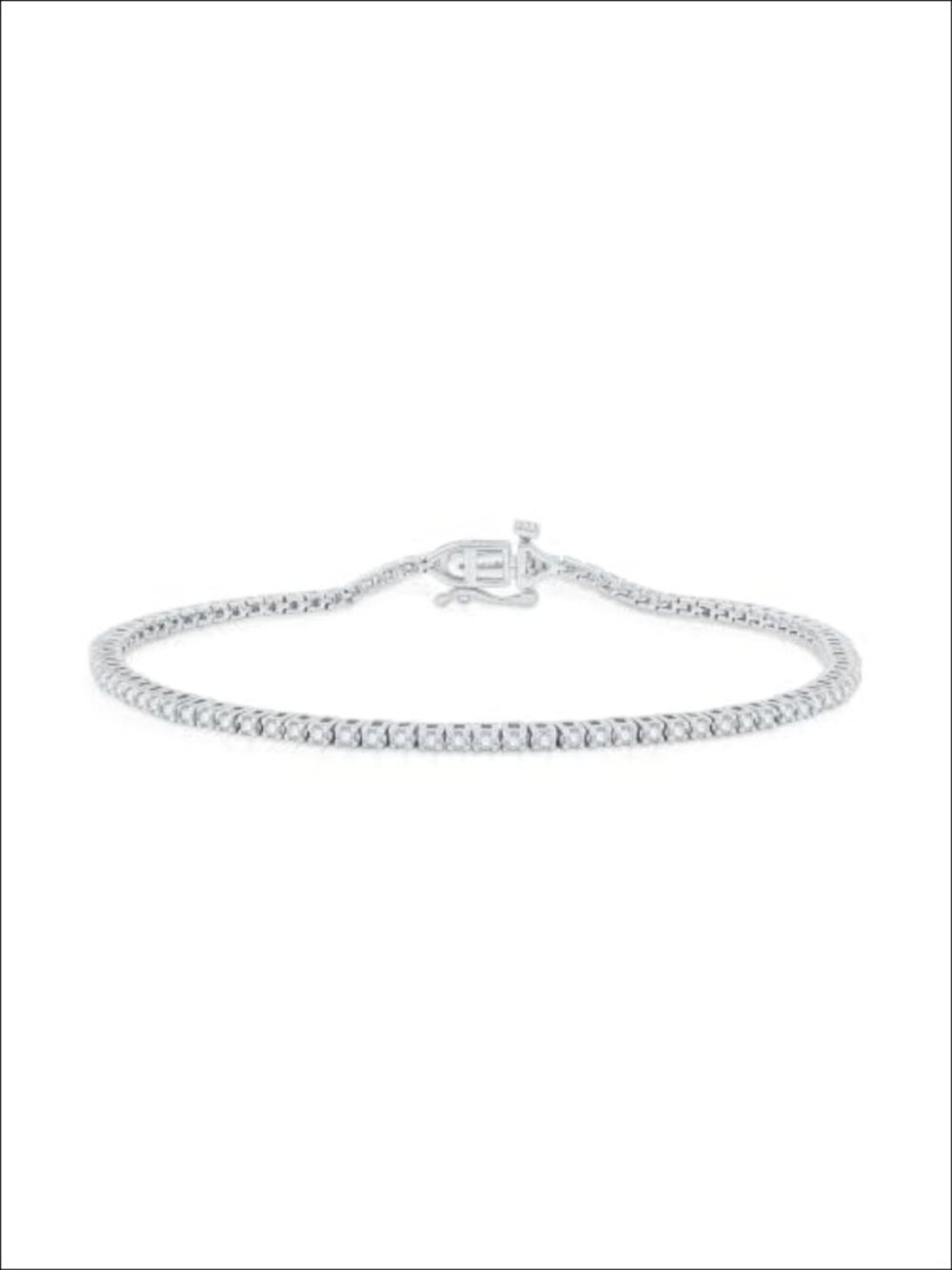 1 Carat Lab Grown Diamond Tennis Bracelet Sterling Silver 7.5 In